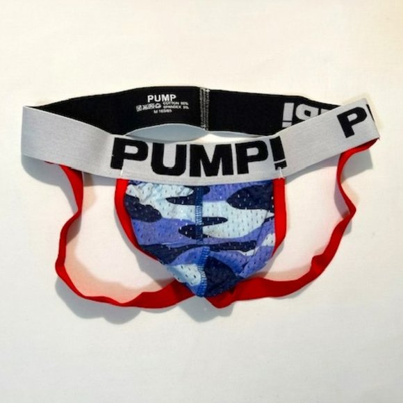 PUMP!  Camo Mesh Jockstrap - Blue Camo/Red/White/Black (186BCJK) - Picture 2 of 13